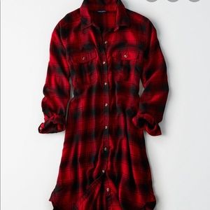 American Eagle plaid flannel shirt dress